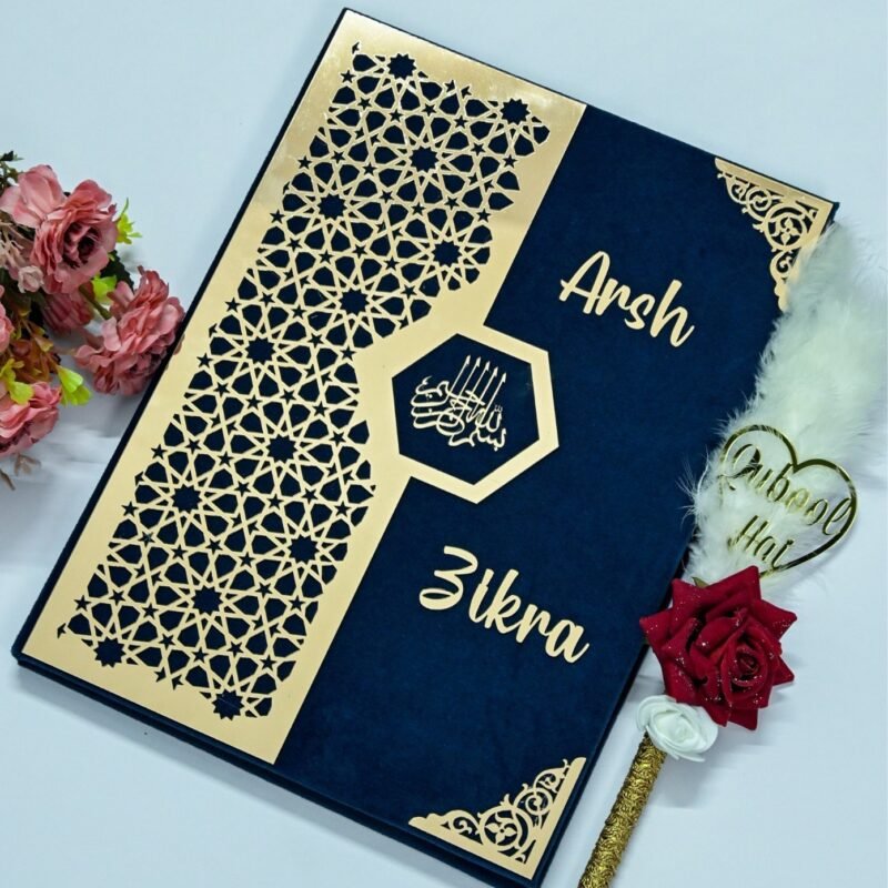 Star Design Nikah Nama Navy Blue