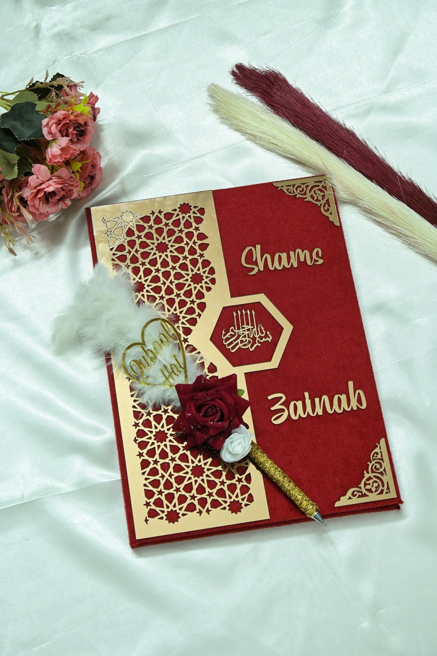 Star Design Nikah Nama Red - Image 2