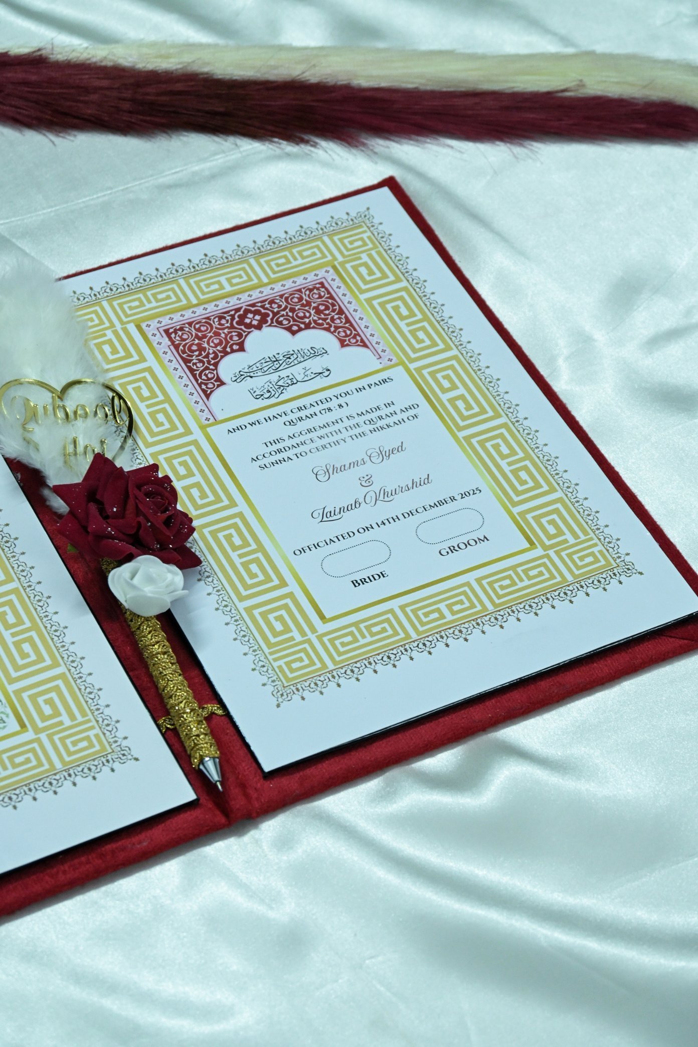 Star Design Nikah Nama Red - Image 3