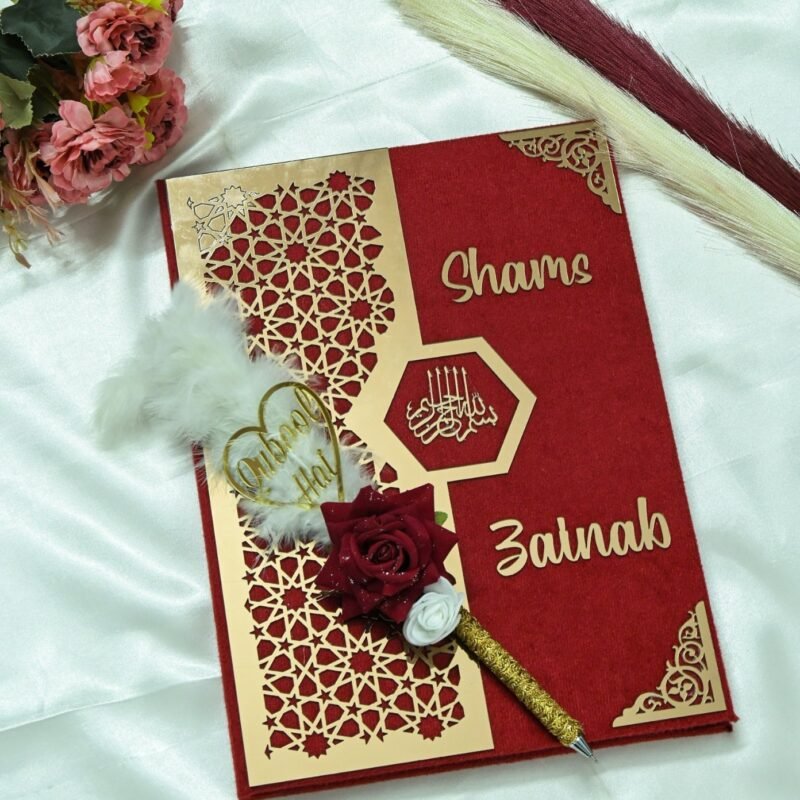 Star Design Nikah Nama Red