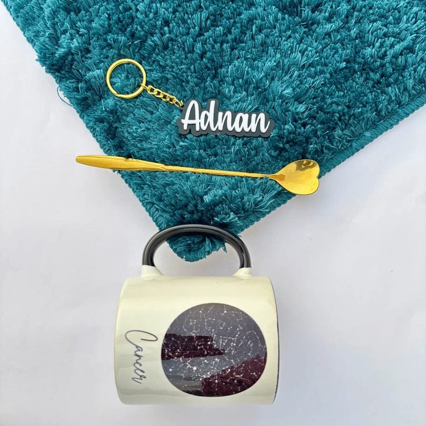 Birthday Gift Set - Starmap Mug + Keychain + Golden Spoon - Image 3