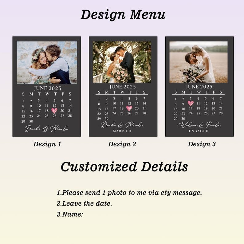 Personalised Married Calendar Date - Image 3
